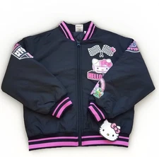 Hello kitty and friends Girls bomber jacket Medium 7/8 black pink tokyo  NWT