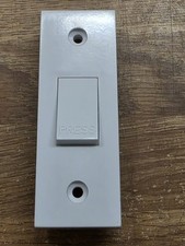 Slimline White Retractive Light Switch PRESS 1 Way Architrave