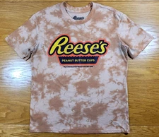 Reese's Peanut Butter Cups T-shirt Women's Medium (7/9) Brown Ladies Tie Dye Tee