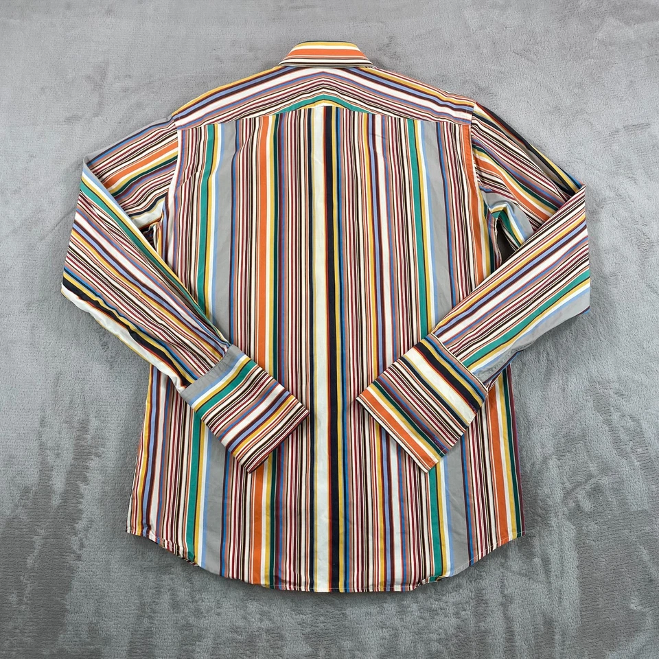 Paul Smith London Shirt Men 16 41 Large Multicolor Stripe French Cuffs Italy - Image 4 of 4