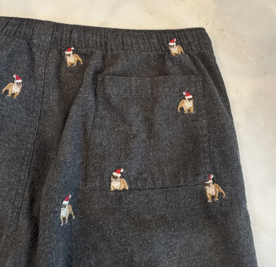 Pantalones de pijama grandes de Navidad gris bulldog de J Crew para hombre Foto 4 de 4