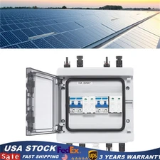 2 Strings Solar Combiner Box FIT Solar Panel Disconnect Switch Circuit Breaker