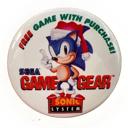 Rare Vintage 1991 SEGA Game Gear Sonic the Hedgehog Promo Button Pin 3” - product listing photo
