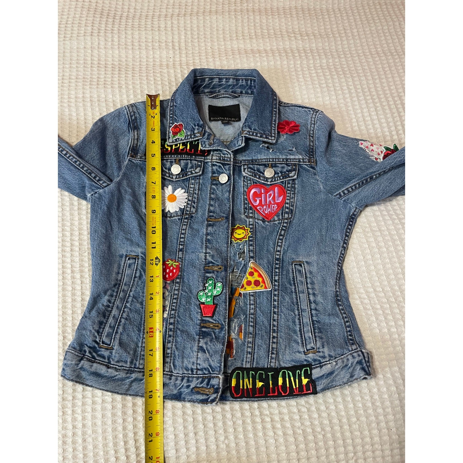 Banana Republic OOAK Custom Patchwork Distressed … - image 7