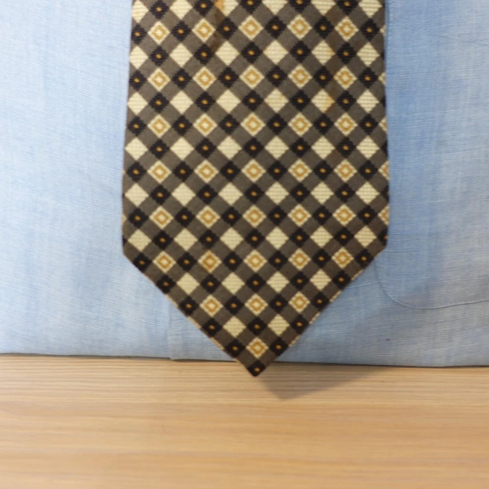 Designer Neck Tie Men GUESS Check Woven Silk Dress Corpcore Busines Preppy JAPAN - Image 2 of 4