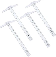 12 Inch/ 30 Cm T-Square Ruler Plastic Transparent T-Ruler for Drafting and Gener