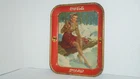 Vintage 1941 DRINK COCA COLA Ice Skating Girl Metal Serving Tray USA