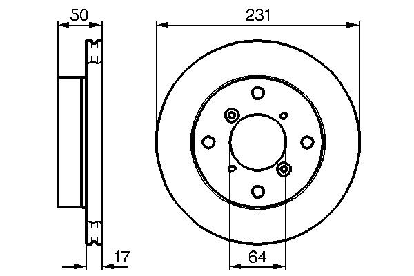 Bosch Bremsscheibe Vorne Passend FüR Subaru Suzuki-image