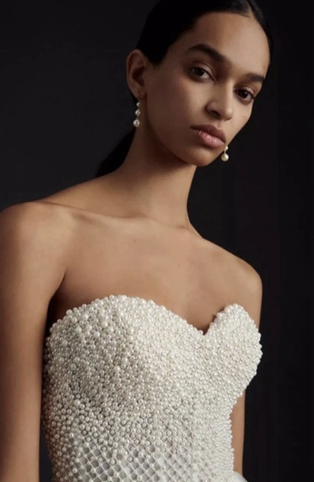 Minivestido corsé adornado sin tirantes Anthropology de Watters Maeve talla G2U Foto 3 de 4