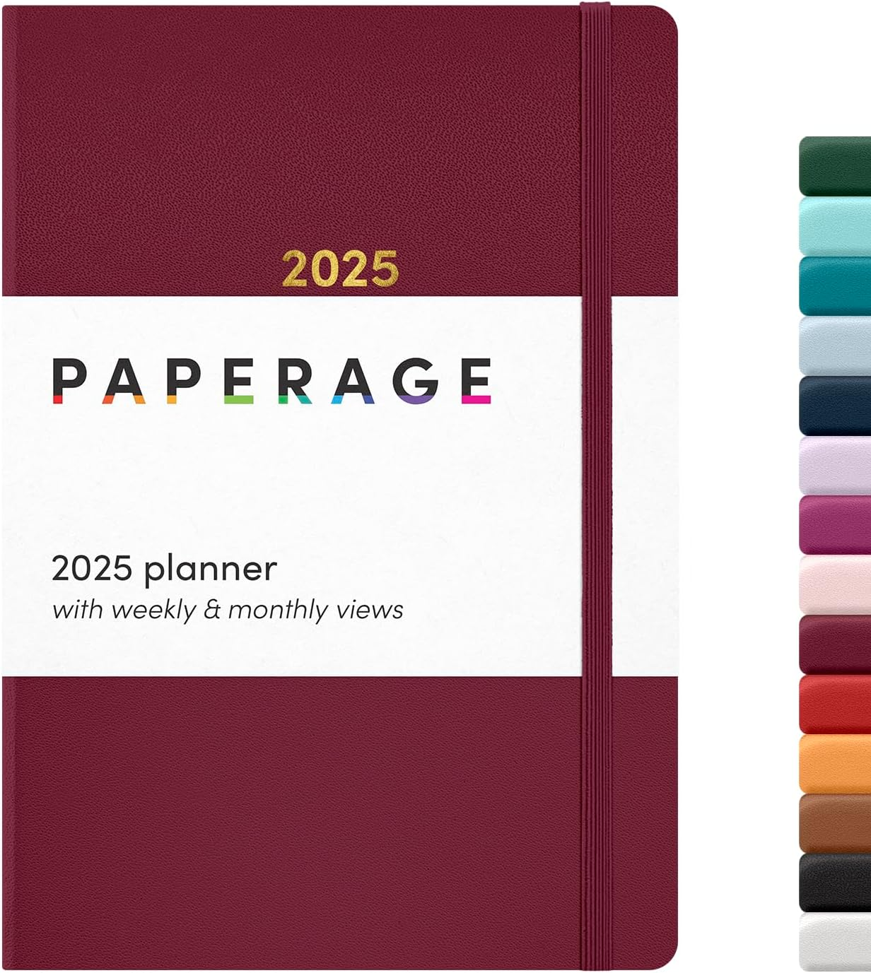 2025 Weekly & Monthly Hardcover Planner (Burgundy), 12 Month (January 2025 - Dec