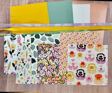 Stampin' Up PANSY PETALS DSP Card Kit 6x6  Cardstock Pink Shimmer 3 Ribbons yd