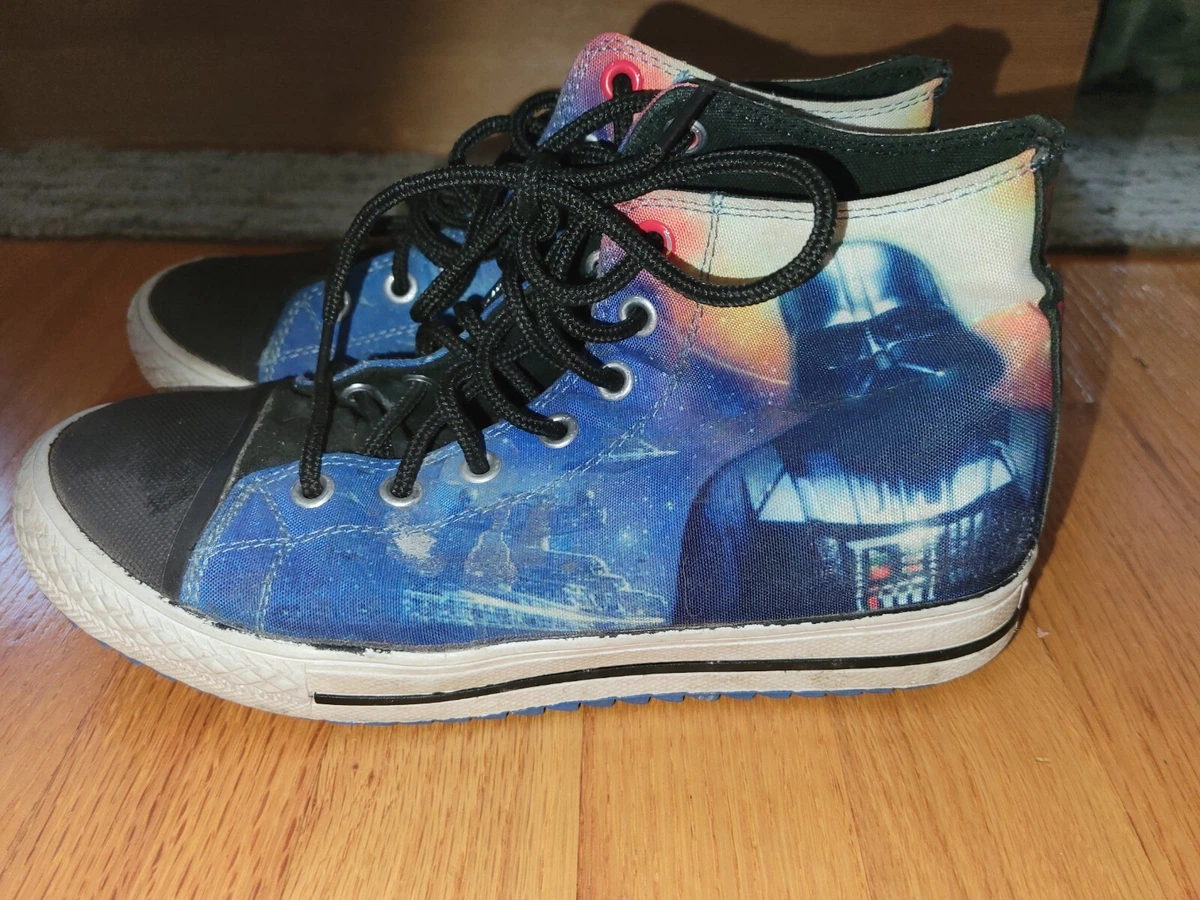 Star Wars Skechers Youth Sz 4 Hi Top Sneakers Shoes Lace Up