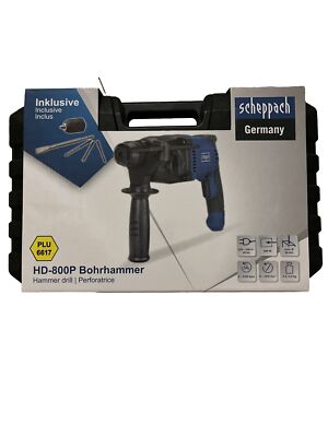 Scheppach HD-800P 800W Bohrhammer mit Koffer & Zubehörset Neu !