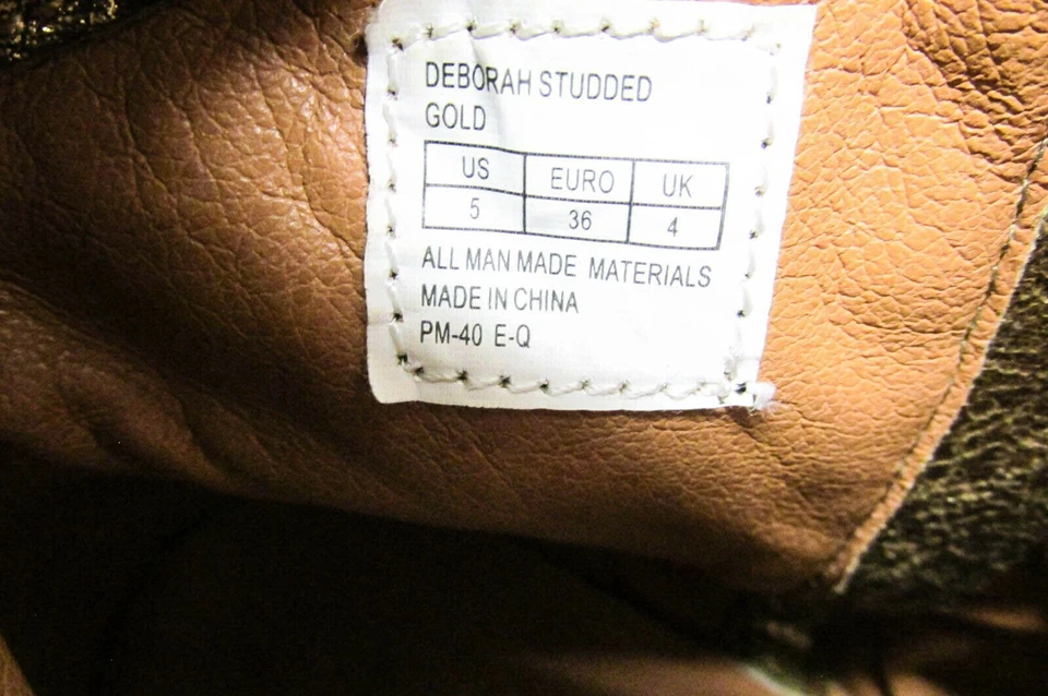 Bota Frye Mujer Deborah Tachonada Corta Talla 5B Dorada Western Chelsea Usada qp Foto 3 de 4