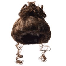 Group of 3 Antina's Brown Up Swept Curly 11" Doll Wigs