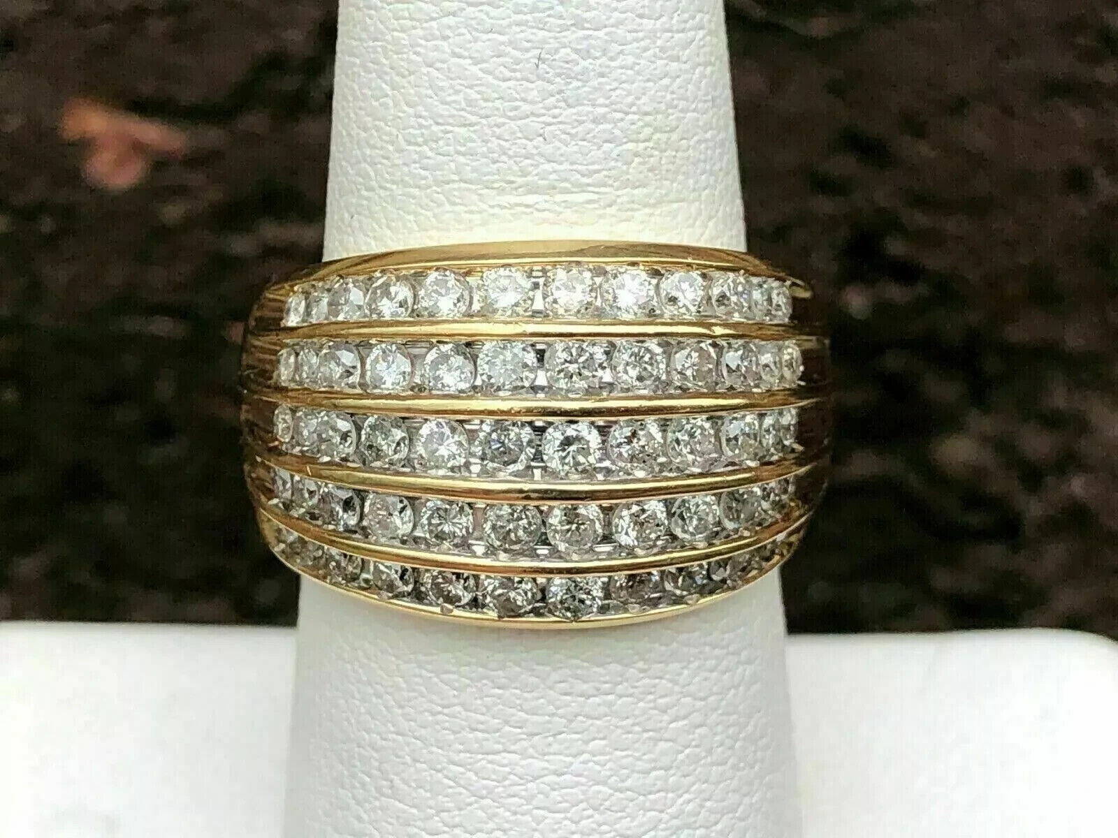2CT Round Natural Moissanite Wedding Band Ring in 14K Yellow Gold Plated Silver-image