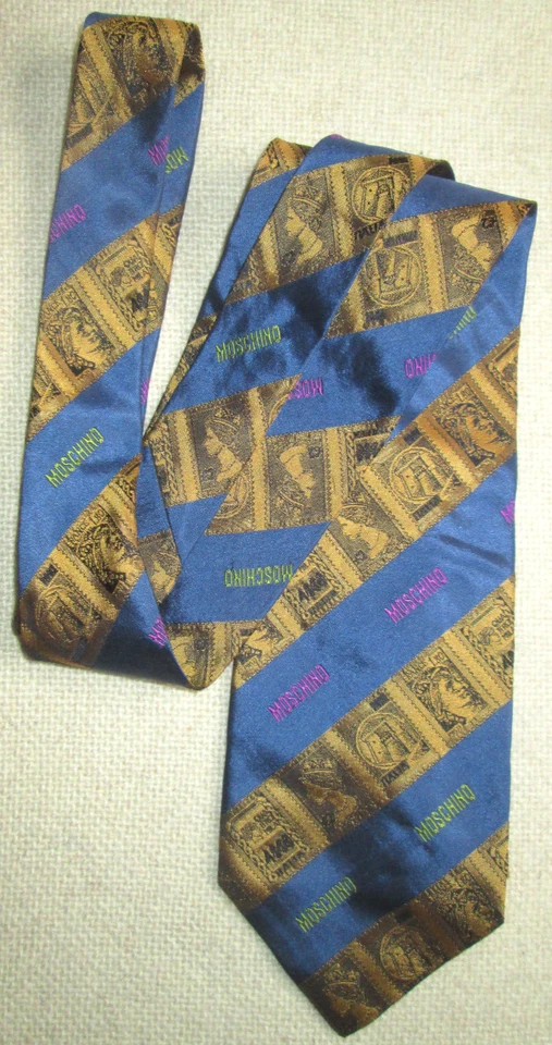 - MOSCHINO cravate cravatte 100% soie autentique TBEG vintage - Photo 3/4