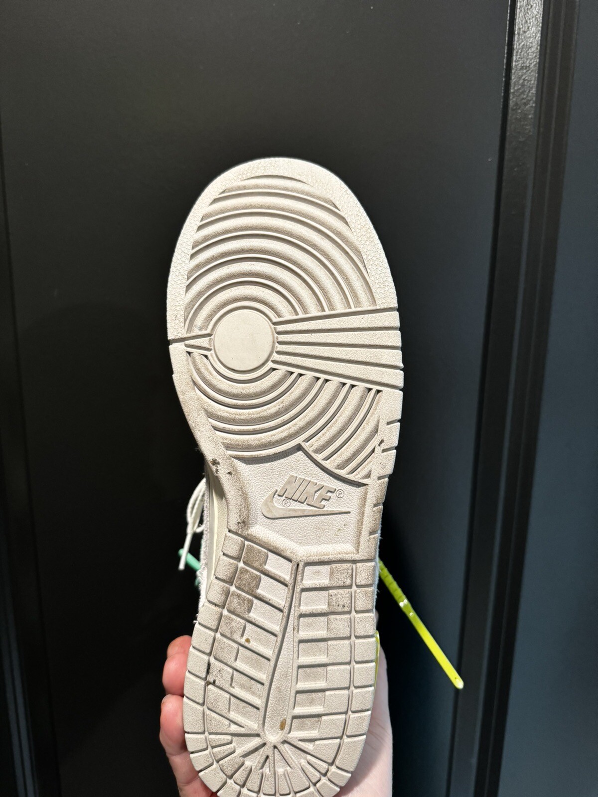 OFF WHITE X NIKE Taglia 11 Nike Dunk Low x Off White lotto 14 di 50 vela grigio neutro DJ0950 106