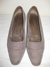 PRADA MILANO VINTAGE Taupe Fabric Classic Pumps Heels Shoes Size 40 / 9.5