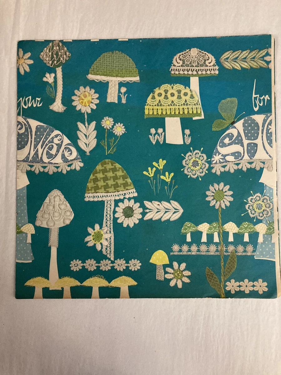 Vintage Mushroom Wrapping Paper Gift Wrap Mod Groovy Mid Century Kmart  Mushrooms