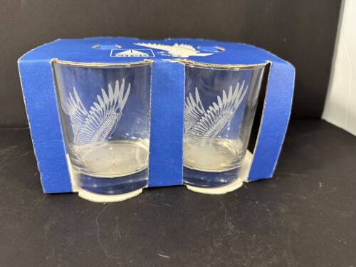 Vintage Glass Tumbler Drinking Glasses Eagle Design Set of 4 CITCO - Picture 1 of 6
