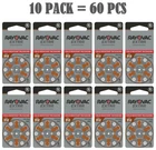 60 x Size 312 Rayovac Extra Advanced Hearing Aid Batteries - 10pk 60pc EXP 2024!