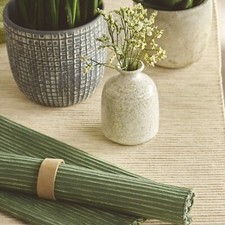 SANDER TISCHSET TISCHLÄUFER  BREEZE BAUMWOLLE RIPPSTRUKTUR  ALLE JAHRESZEITEN