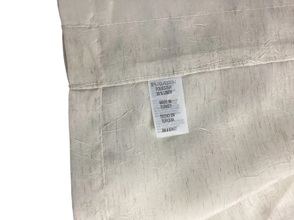 "Lote 2 PANELES Cortina ORBITZ OJAL Arrugado Marfil Beige Hojas Bordadas 84""" Foto 4 de 4
