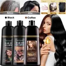 MOKERU 500ML Permanent ROSEMARY MINT Hair Dye Instant BLACK Hair Color Shampoo