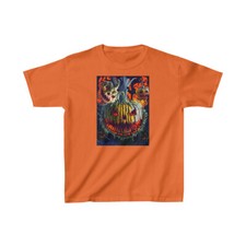 Kids Halloween Haunted Pumpkin Patch Heavy Cotton  Tee Shirt, Spooky T-shirt