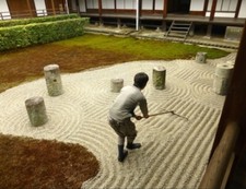 Art Déco Éthnique: Jardin Japon zen miniature:Panneau+Sable blanc+Râteau+Galet++