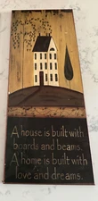 Wood Wall Hanging Plaque - Saltbox House