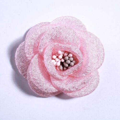 120PCS 5CM New Artificial Bling Burned Peony Flower For Hair Clips - Picture 8 of 10