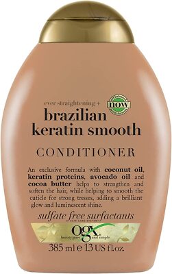 OGX Brazilian Keratin Smooth Conditioner für trockenes Haar 385ml SCHNELLER KOSTENLOSER VERSAND