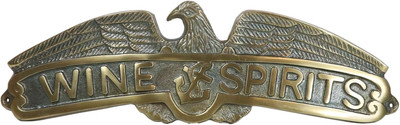 Nautical Patriotic Marine Bald Eagle Sailor Anchor Wine and Spirits Bronze Plate