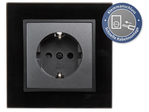 Schutzkontakt-Steckdose Mcpower ''Flair'', 250V~/16A, Klemmanschluss, Anthrazit-image