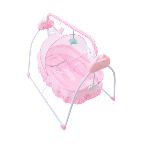 Elektrische Babywiege Babybett Automatische Schaukel Babywippe Kinderbett Rosa - Bild 6 von 17