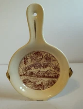 Vintage Ceramic Ashtray Skillet Pan - Pere Marquette State Park Grafton IL