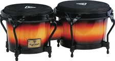 Supremo Sunburst Series Bongos - 7 inch. and 8-1/2 inch. Bongo Set with Black...