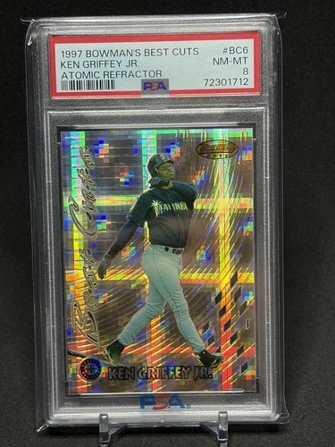 1997 Bowman's Best - Best Cuts Ken Griffey Jr #BC6 Atomic Refractor - Rare PSA 8