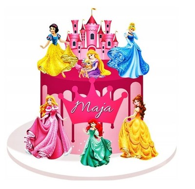 Prinzessin Princess Essbar Tortenaufleger Torte Geburstag Zuckermasse +NAME