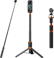 2 in 1 Action Camera Invisible Selfie Stick Tripod for Insta360 X5/X4/X3-48" Ext