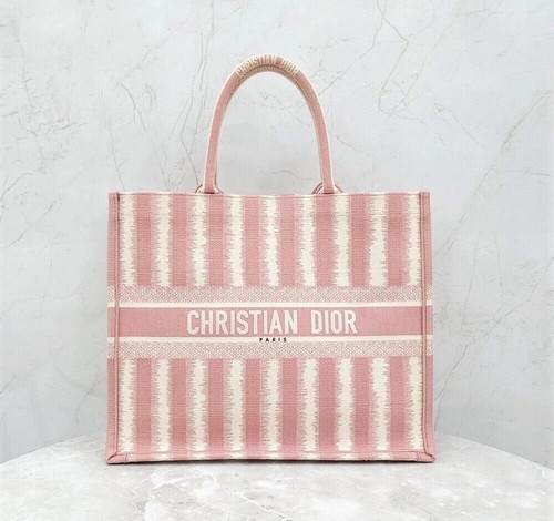 Dior Pink Stripe Lettering Logo Book Tote Large M2186ZRFQ 144357717