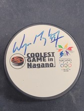 WAYNE GRETZKY AUTOGRAPHED PUCK - 1998 NAGANO OLYMPICS - WIRTH HOLOGRAM COA