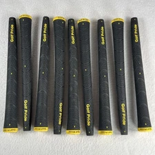 Golf Pride Golf Club Grips Lot Of 9 Black Yellow 10.5” Dual Durometer NIP