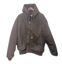 Carhartt Hooded Active Jacket Quilt Lined Vintage Mens Size Large 101540-201