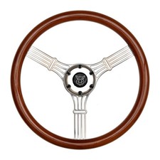 Gt Performance Steering Wheel Gt3 Retro Gasser 15 In Dia 3-spoke Flat Mahogany