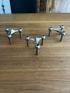 3x Fritz Nagel Kerzenständer Steck Kerzenhalter Stecksystem 60er Jahre Vintage