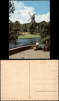 Postcard Bremen Mill on Wall 1960