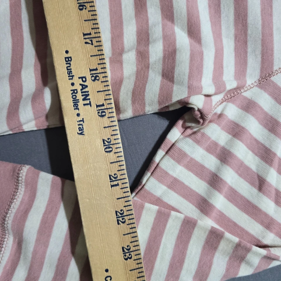 Lauren Ralph Lauren Mujer Capucha Camisa Rosa Blanco Rayas Manga 3/4 XL Nuevo Foto 3 de 4